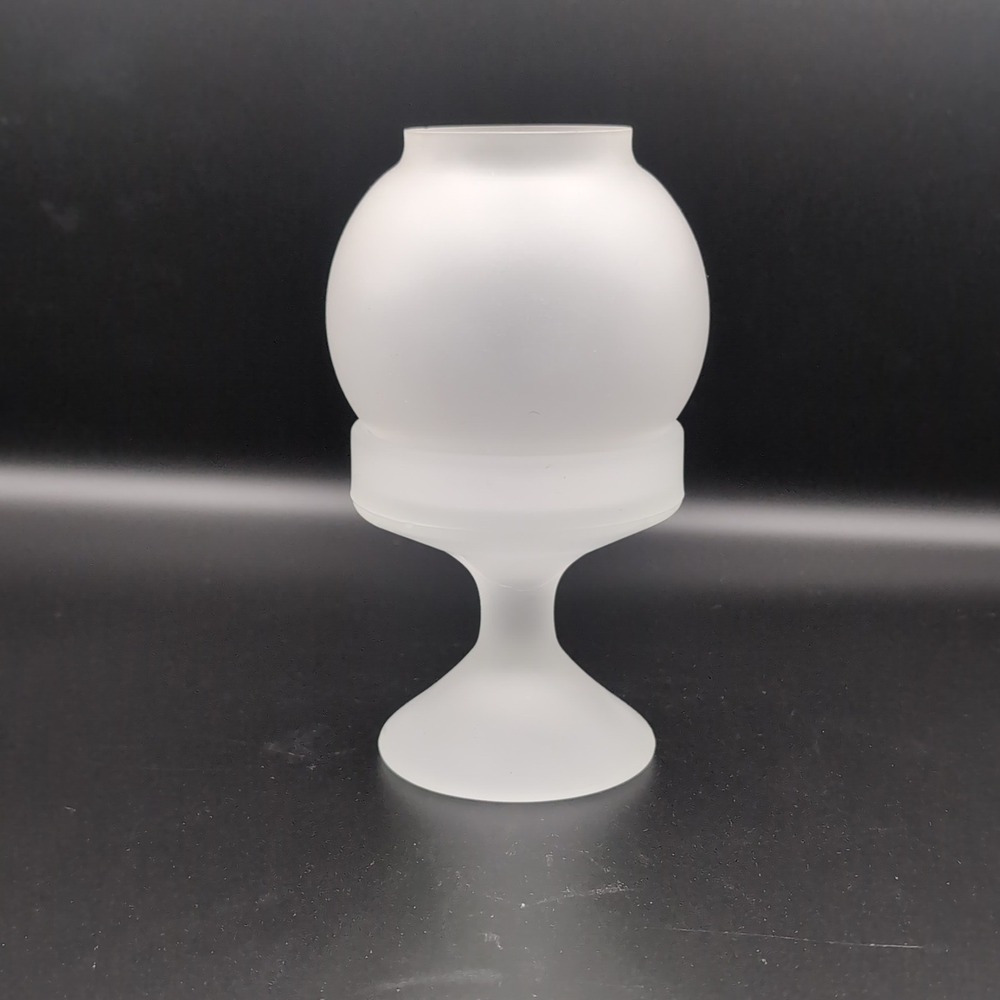Vintage LE Smith Frosted Fairy Lamp Satin Glass Candle Holder MCM Cottagecore